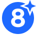 Predicted Blue (8) - twitch chat badge details on BadgeBase