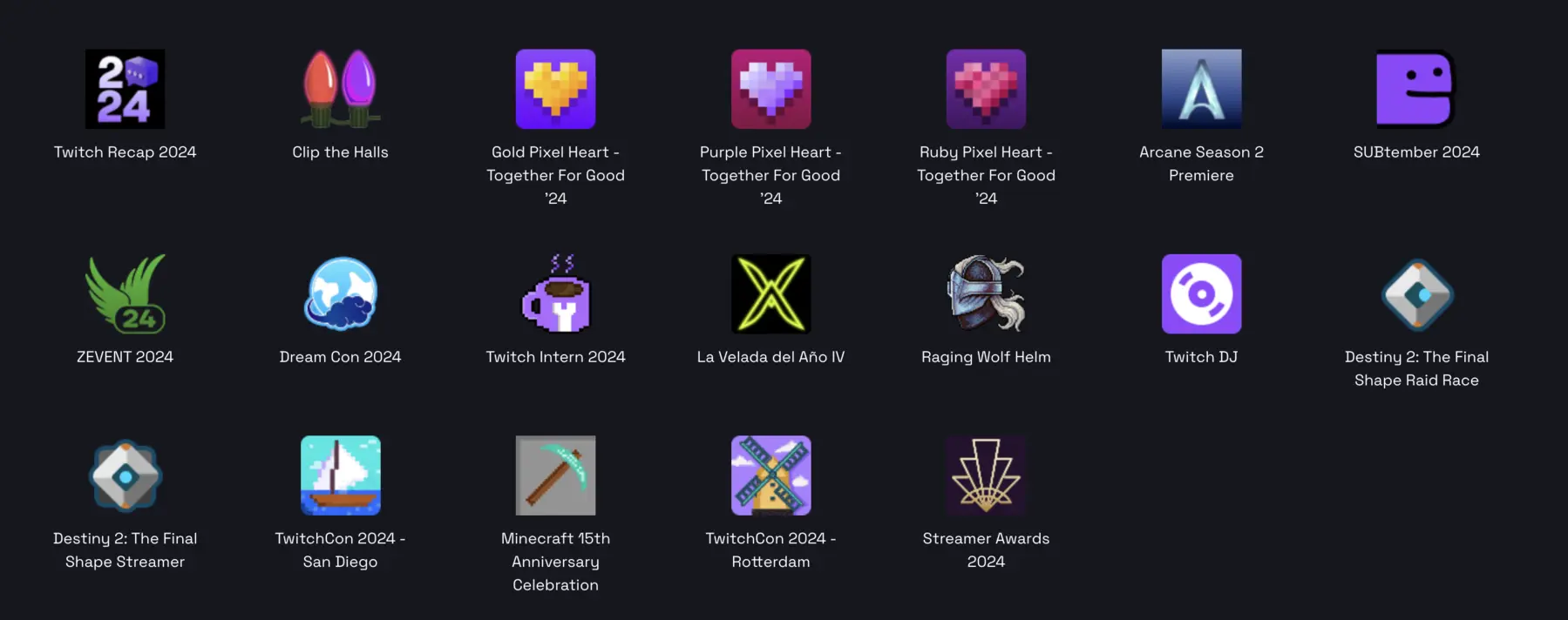 Full list of Twitch badges 2024